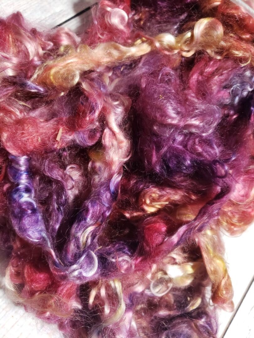 Summer Berries – Hand-Dyed Mohair Fleece/Locks