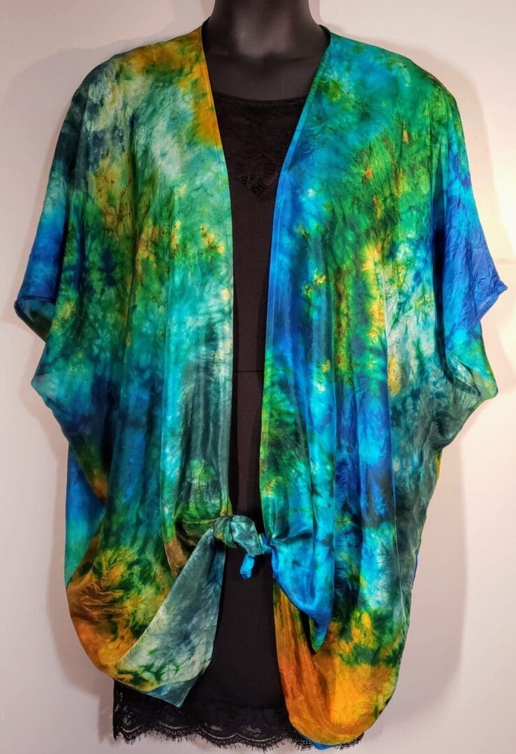 “Southwest Jewels” Hand-Dyed Silk Cocoon Jacket