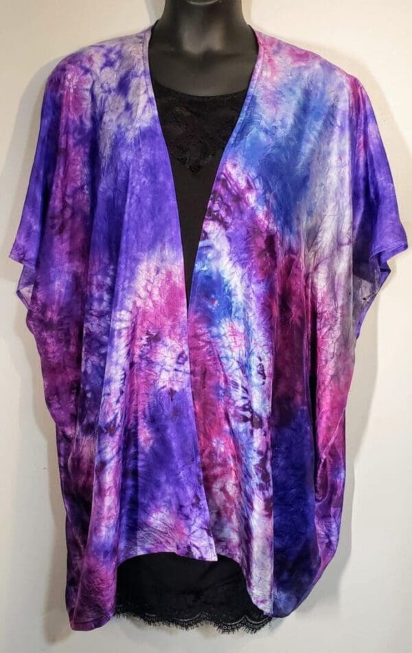 “Violet Rhapsody” Hand-Dyed Silk Cocoon Jacket