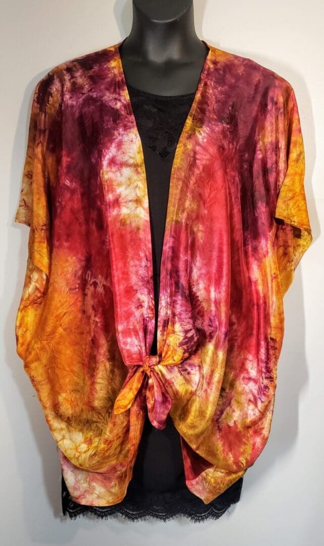 “Desert Sunset” Hand-Dyed Silk Cocoon Jacket