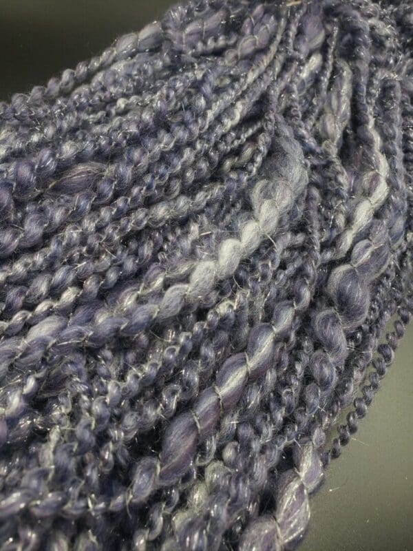 “Grape Sparkle” Merino/Kimono Silk Handspun Yarn