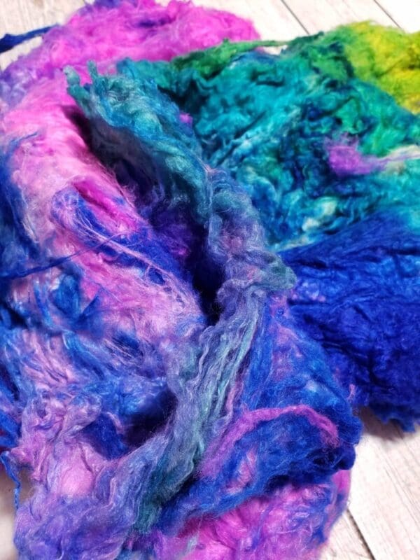 “Tweedy” Hand-Dyed Silk Noil/Neps