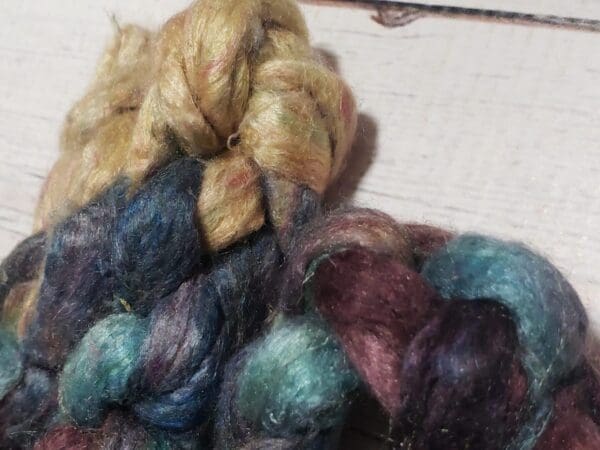 Hand-Dyed Sari Silk Roving ~Pop Rocks