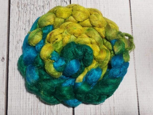 Hand-Dyed Sari Silk Roving ~Pop Rocks