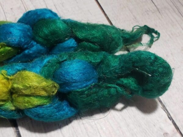 Hand-Dyed Sari Silk Roving ~Pop Rocks