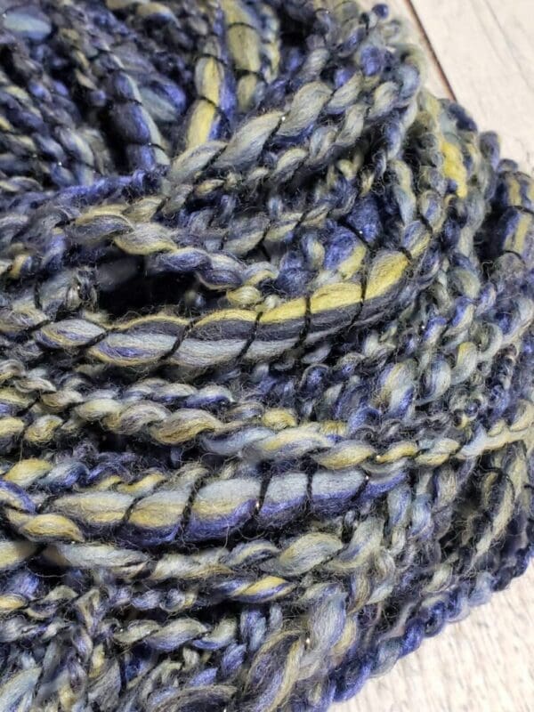 “The Starry Night” Hand-Spun Merino/Cashmere/Bamboo Art Yarn