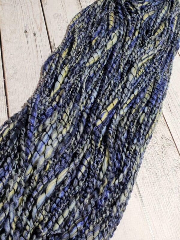 “The Starry Night” Hand-Spun Merino/Cashmere/Bamboo Art Yarn