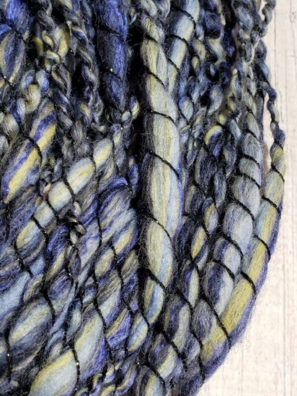 “The Starry Night” Hand-Spun Merino/Cashmere/Bamboo Art Yarn