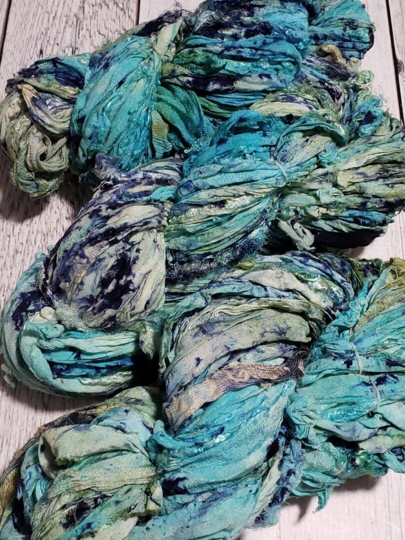 Ocean Breeze ~ Sari Silk Ribbon Yarn