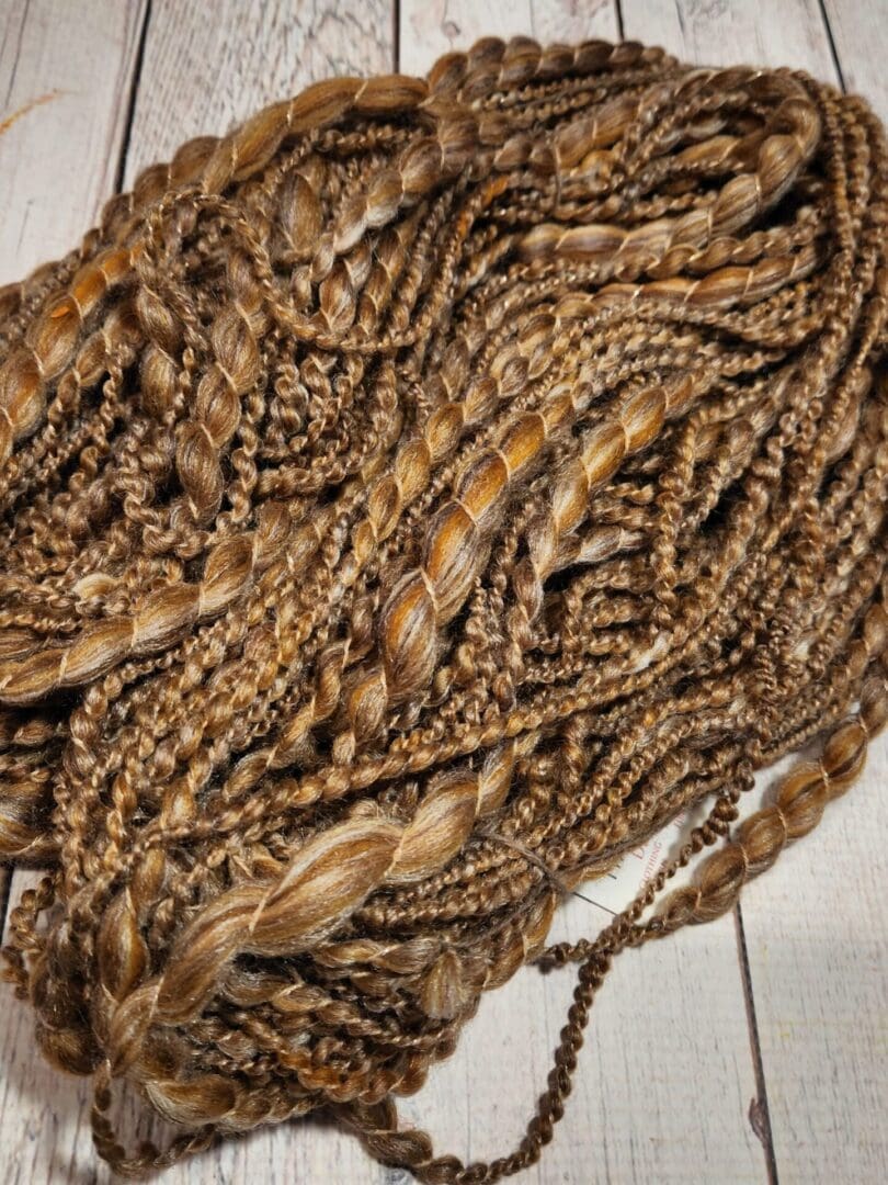 "Lioness" Hand-Spun Merino/Silk/Cashmere Art Yarn