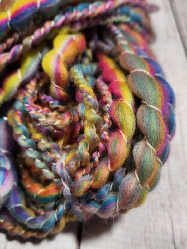 "Strand of Rainbows" Hand-Spun Merino/Cashmere Art Yarn