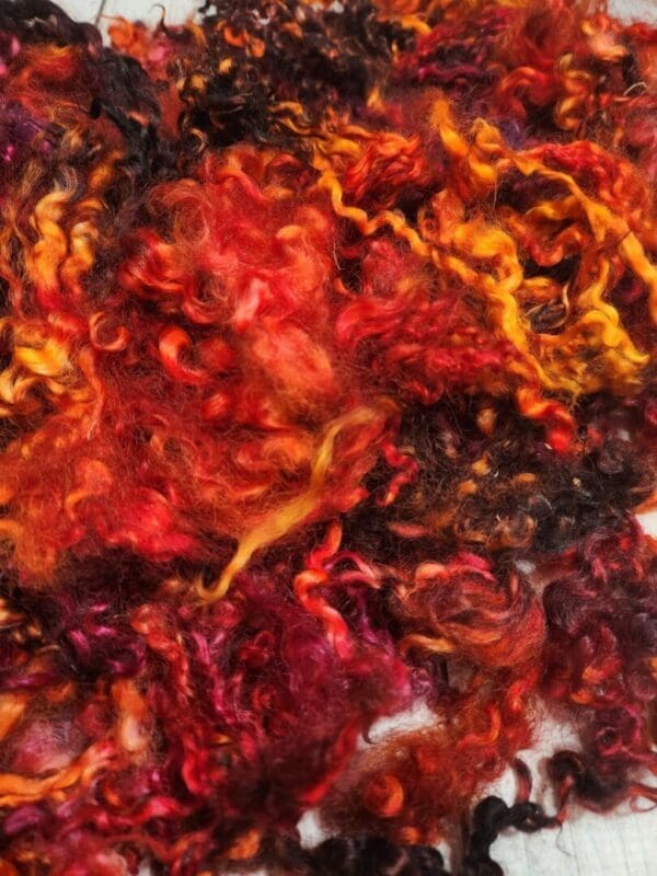 Sky Fire - Hand-Dyed Teeswater Fleece/Locks