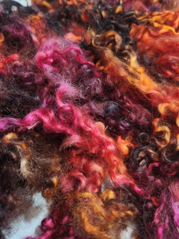 Sky Fire - Hand-Dyed Teeswater Fleece/Locks