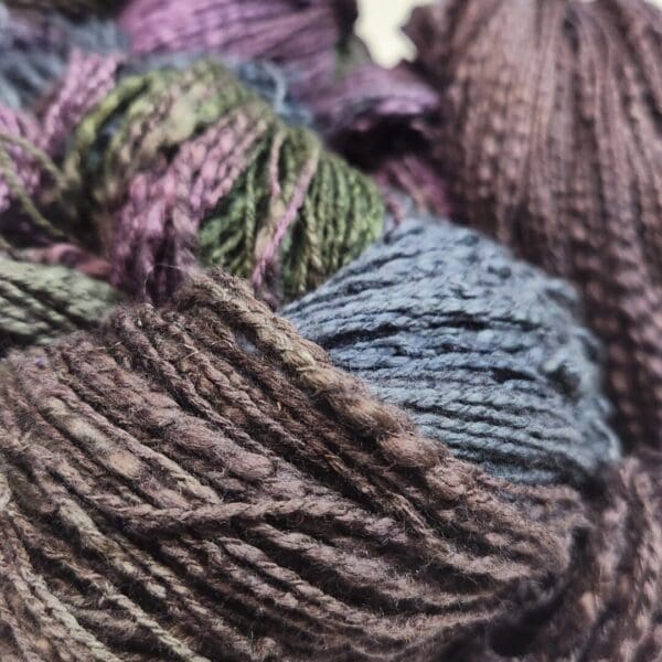 A close up of a skein of yarn.