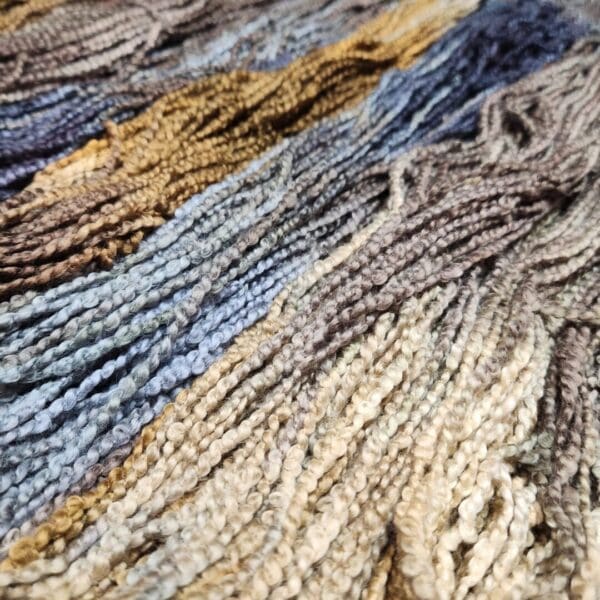 A close up of a bunch of yarns.