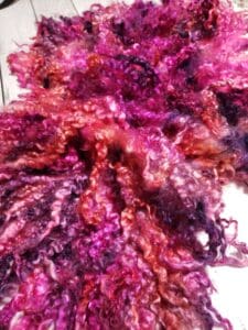 Hand-Dyed Teeswater, Mohair & Fleece