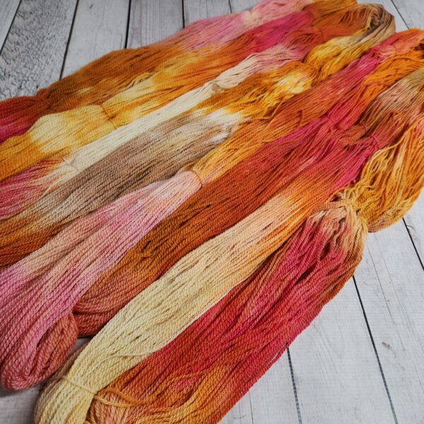 "Cremesicle" LanaSilk™ Hand-Dyed 4-ply-wt Polwarth/Tussah Silk - Image 5