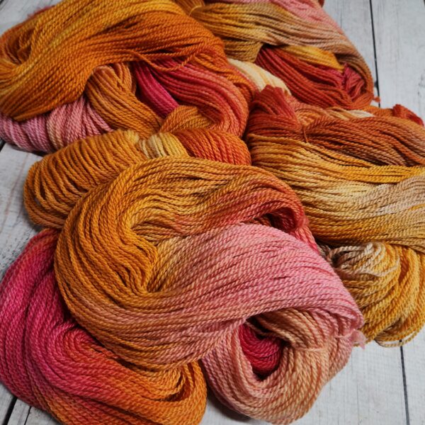 "Cremesicle" LanaSilk™ Hand-Dyed 4-ply-wt Polwarth/Tussah Silk - Image 3