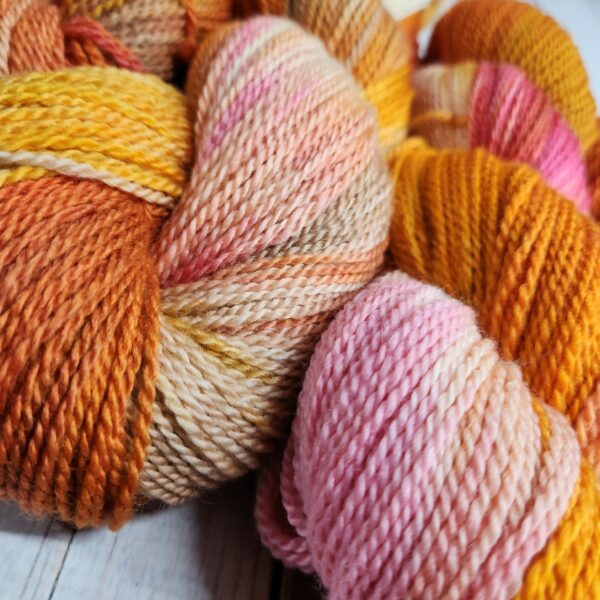 "Cremesicle" LanaSilk™ Hand-Dyed 4-ply-wt Polwarth/Tussah Silk