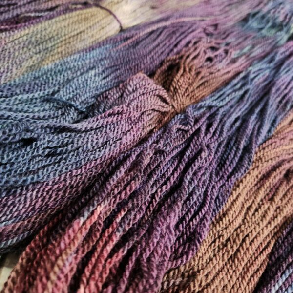 "Purple Kale" LanaSilk™ Hand-Dyed 4-ply-wt Polwarth/Tussah Silk - Image 5
