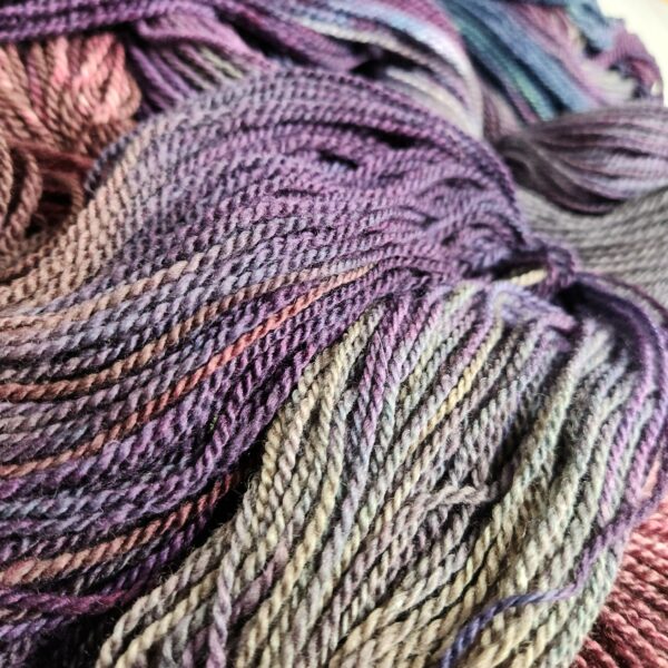"Purple Kale" LanaSilk™ Hand-Dyed 4-ply-wt Polwarth/Tussah Silk - Image 3