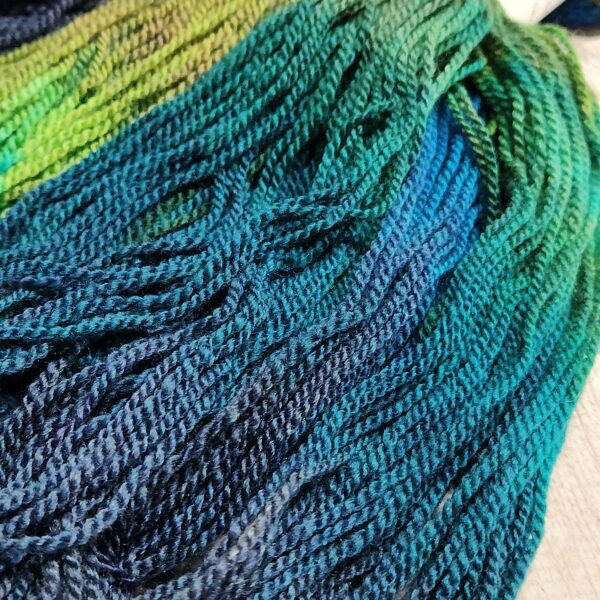 "Ocean Shimmer" LanaSilk™ Hand-Dyed 4-ply-wt Polwarth/Tussah Silk - Image 4