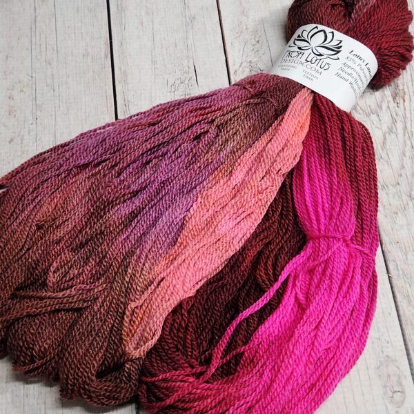 "Pink Brulee" LanaSilk™ Hand-Dyed 4-ply-wt Polwarth/Tussah Silk