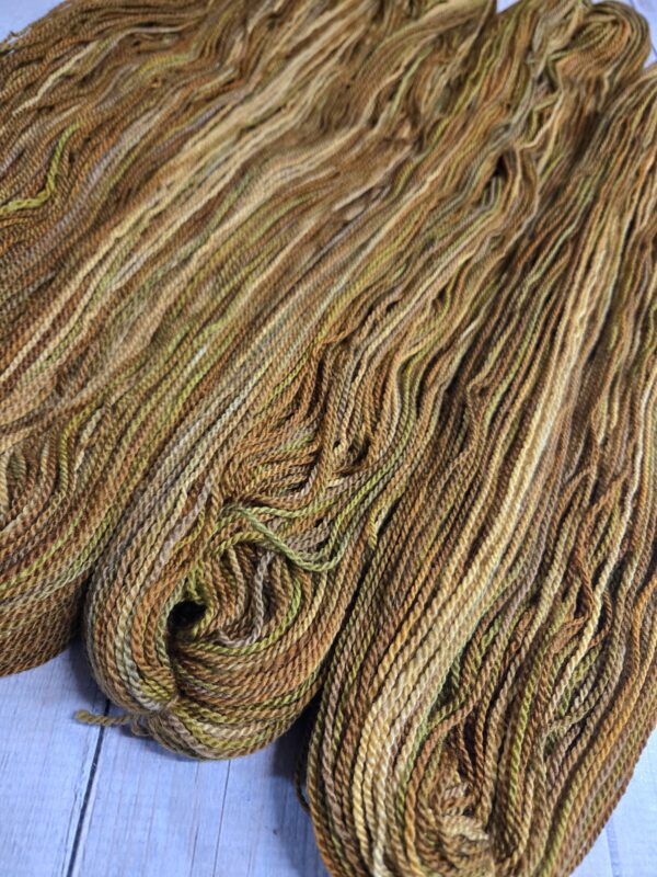 "Antique Gold" LanaSilk™ Hand-Dyed 4-ply-wt Polwarth/Tussah Silk - Image 6