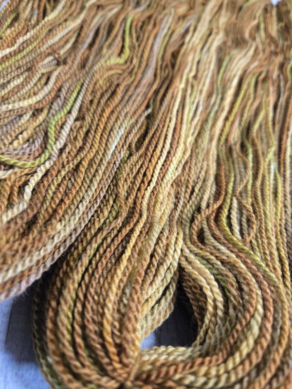 "Antique Gold" LanaSilk™ Hand-Dyed 4-ply-wt Polwarth/Tussah Silk - Image 5