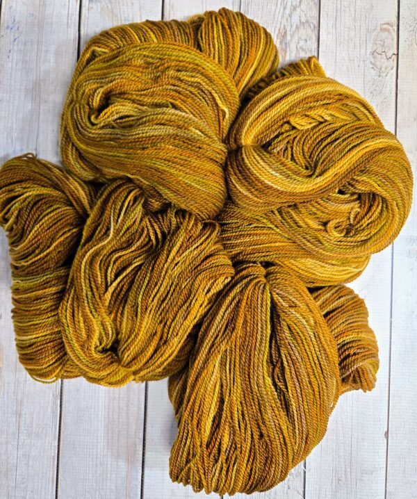 "Antique Gold" LanaSilk™ Hand-Dyed 4-ply-wt Polwarth/Tussah Silk - Image 3