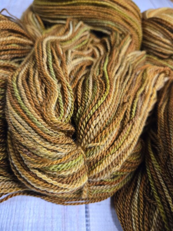 "Antique Gold" LanaSilk™ Hand-Dyed 4-ply-wt Polwarth/Tussah Silk - Image 4