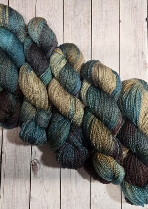 "Whiskey Barrel Blues" LanaSilk™ Hand-Dyed 4-ply-wt Polwarth/Tussah Silk