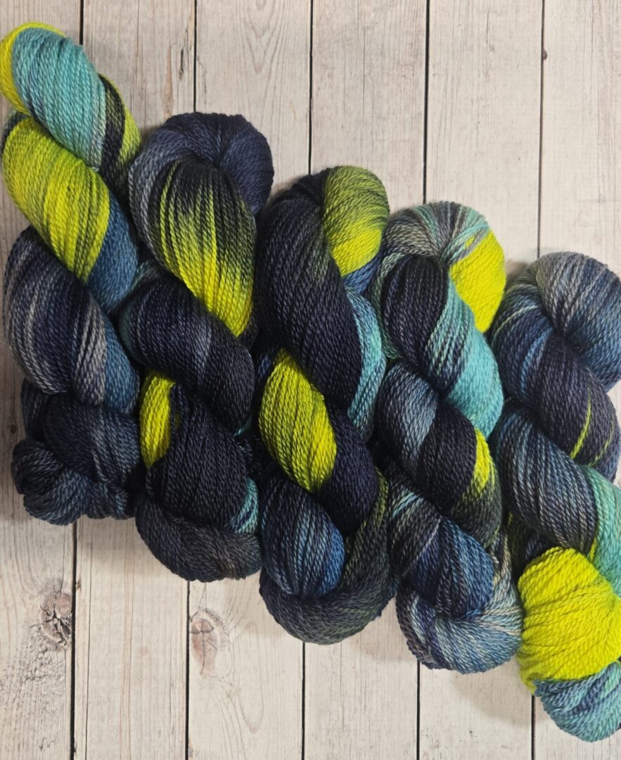 "Neon Monsoon" LanaSilk™ Hand-Dyed 4-ply-wt Polwarth/Tussah Silk