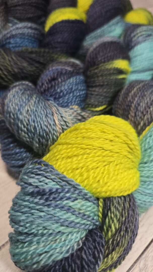 "Neon Monsoon" LanaSilk™ Hand-Dyed 4-ply-wt Polwarth/Tussah Silk - Image 2