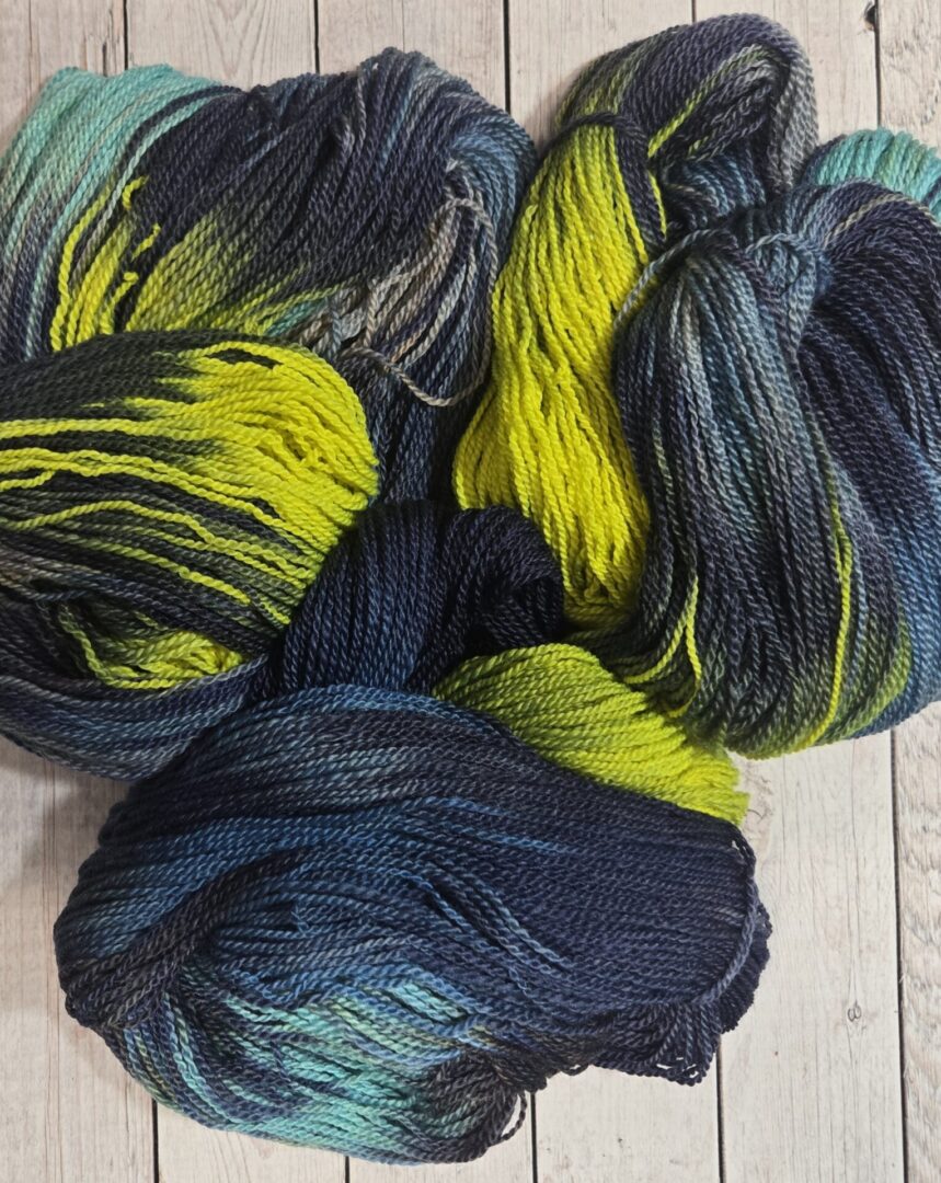 "Neon Monsoon" LanaSilk™ Hand-Dyed 4-ply-wt Polwarth/Tussah Silk - Image 3